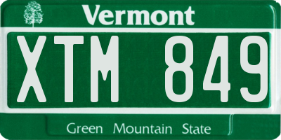VT license plate XTM849