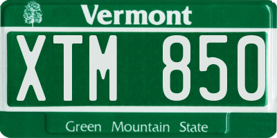 VT license plate XTM850
