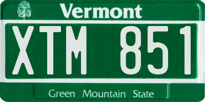 VT license plate XTM851