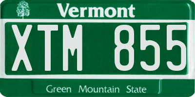 VT license plate XTM855