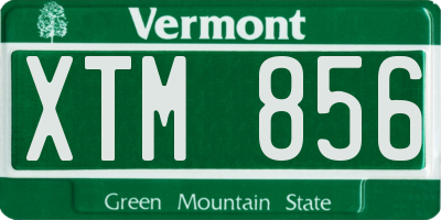 VT license plate XTM856