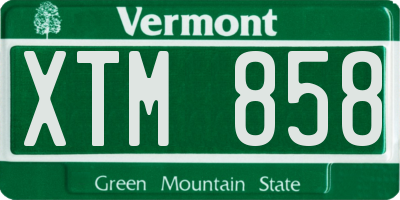 VT license plate XTM858