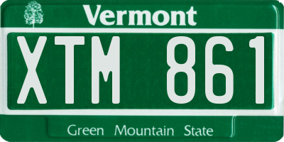 VT license plate XTM861