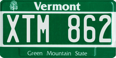 VT license plate XTM862