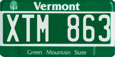 VT license plate XTM863
