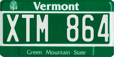 VT license plate XTM864