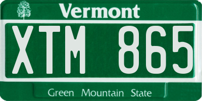 VT license plate XTM865