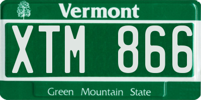 VT license plate XTM866