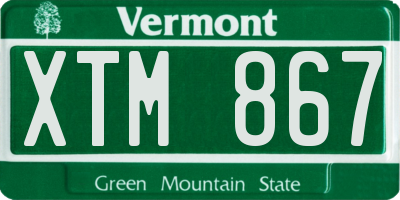 VT license plate XTM867