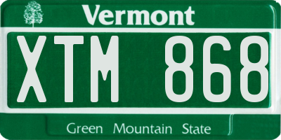VT license plate XTM868