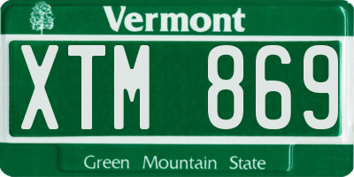 VT license plate XTM869