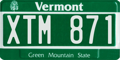 VT license plate XTM871