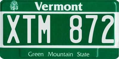 VT license plate XTM872