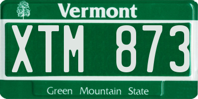 VT license plate XTM873