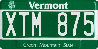 VT license plate XTM875