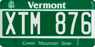 VT license plate XTM876