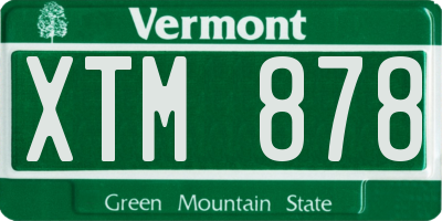 VT license plate XTM878