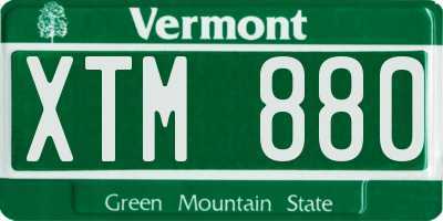 VT license plate XTM880