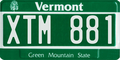 VT license plate XTM881