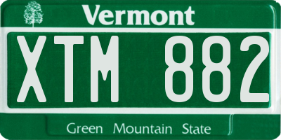 VT license plate XTM882