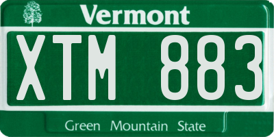 VT license plate XTM883