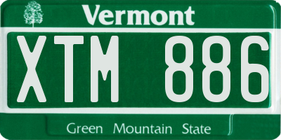 VT license plate XTM886