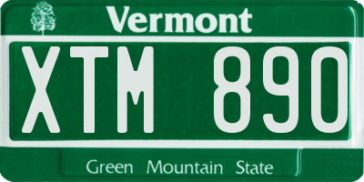 VT license plate XTM890
