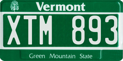 VT license plate XTM893