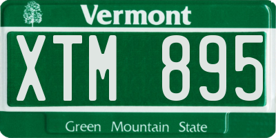 VT license plate XTM895