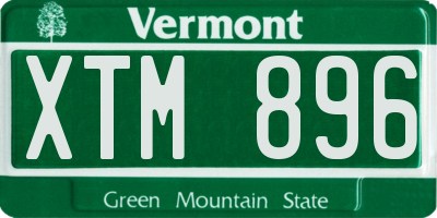 VT license plate XTM896