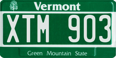 VT license plate XTM903