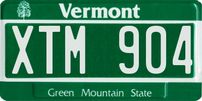 VT license plate XTM904