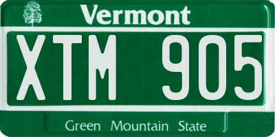 VT license plate XTM905