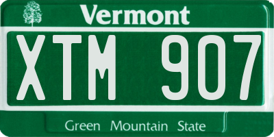 VT license plate XTM907