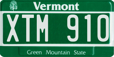 VT license plate XTM910
