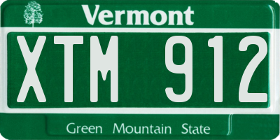 VT license plate XTM912