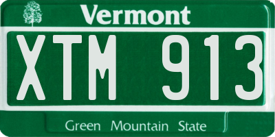 VT license plate XTM913