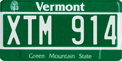 VT license plate XTM914