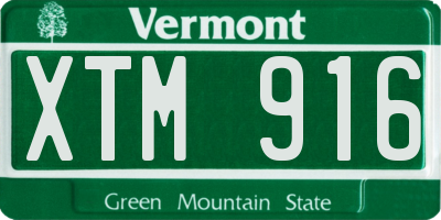 VT license plate XTM916
