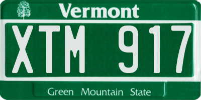 VT license plate XTM917