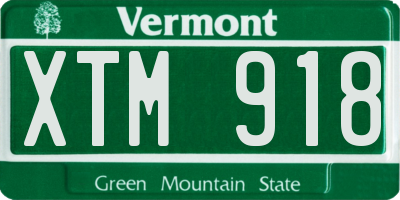 VT license plate XTM918