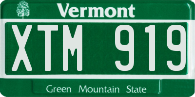 VT license plate XTM919