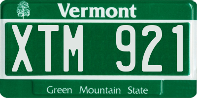 VT license plate XTM921