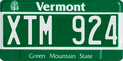 VT license plate XTM924