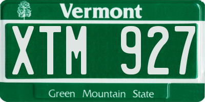 VT license plate XTM927