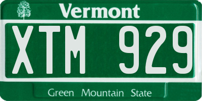 VT license plate XTM929