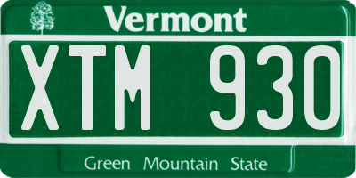 VT license plate XTM930