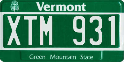 VT license plate XTM931