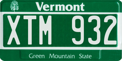 VT license plate XTM932