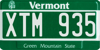 VT license plate XTM935